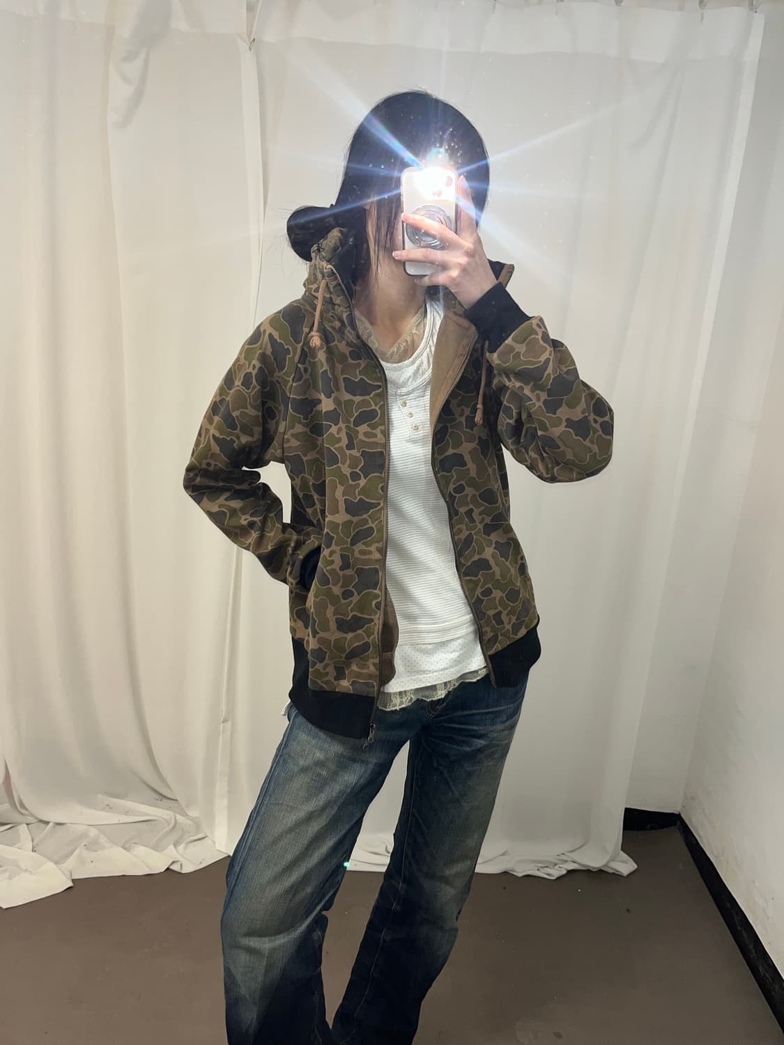 Y2K 카모 하이넥 집업 상품이미지8