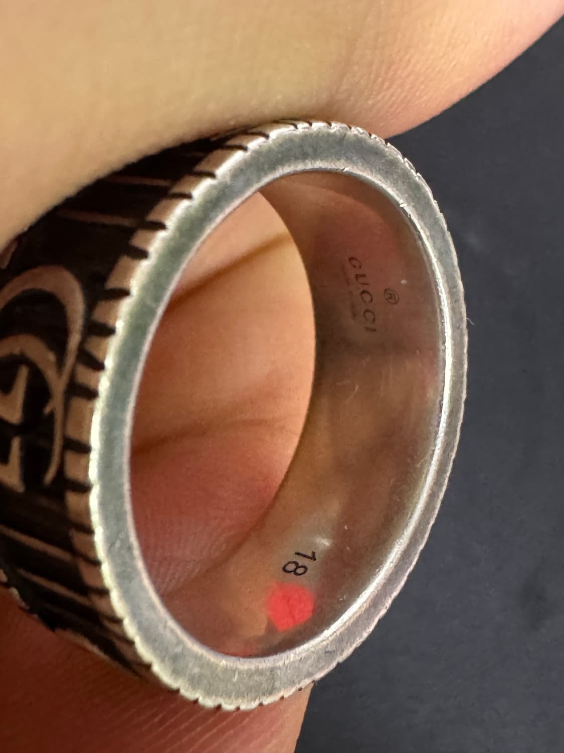 [18호]구찌 GG마몽 더블G 와이드 실버 반지 18호 상품이미지4