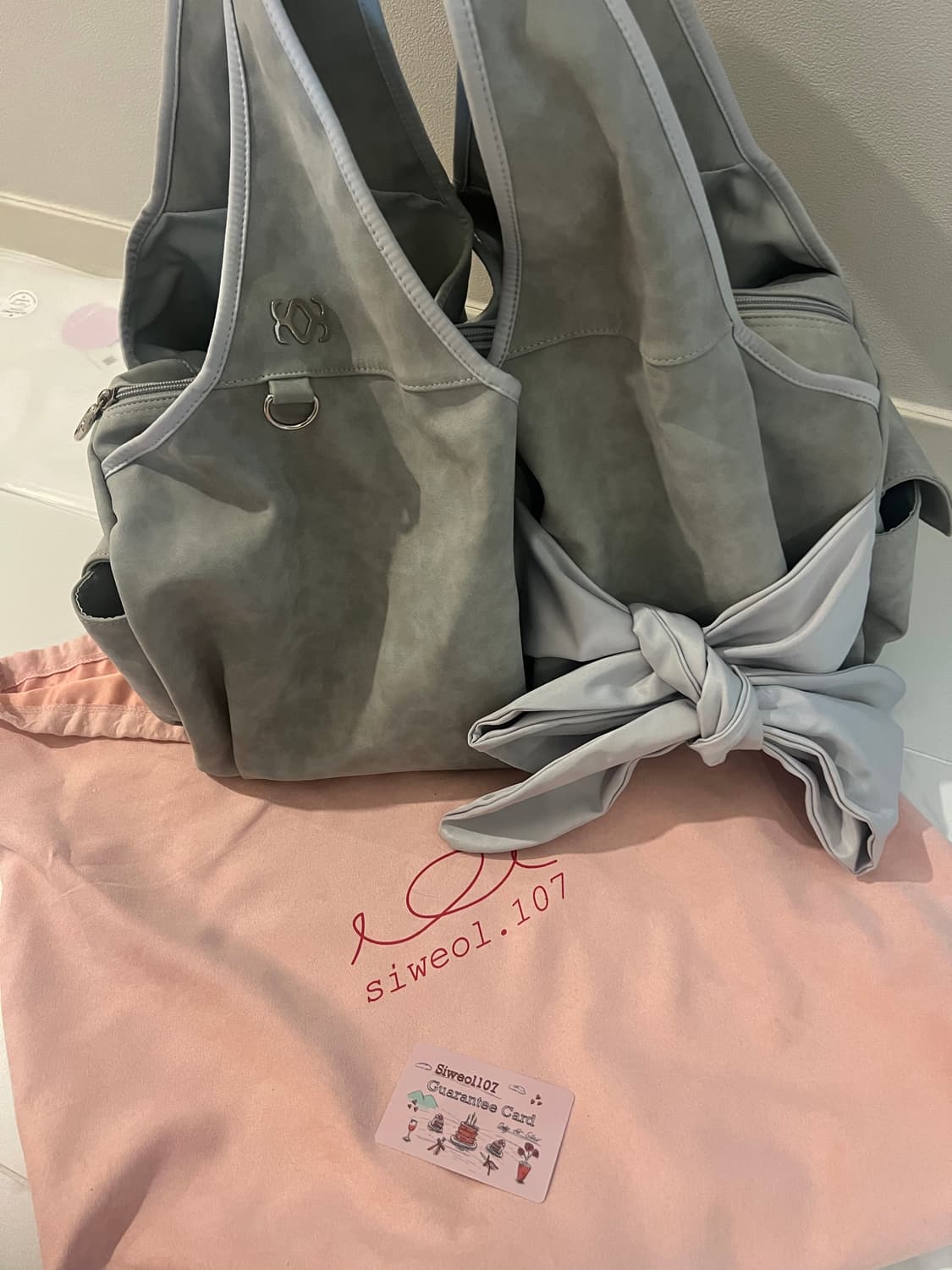 시월107 보우숄더백 누벅그레이 상품이미지6