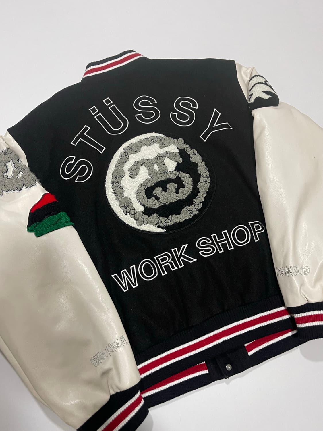 스투시 x 아워레가시 x 데님 티어스 TTL 바시티 자켓 블랙 상품이미지2