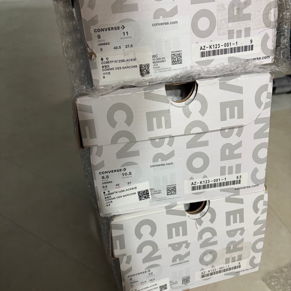 [새상품]컨버스x꼼데가르송 레드하트 척테일러 레드솔 265,270,275 상품이미지6