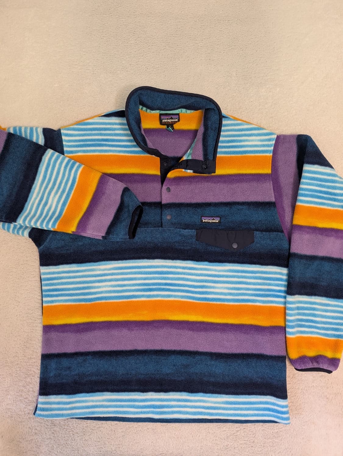 14FW 파타고니아 신칠라 스냅-T 플리스 스트라이프 멀티컬러 상품이미지1