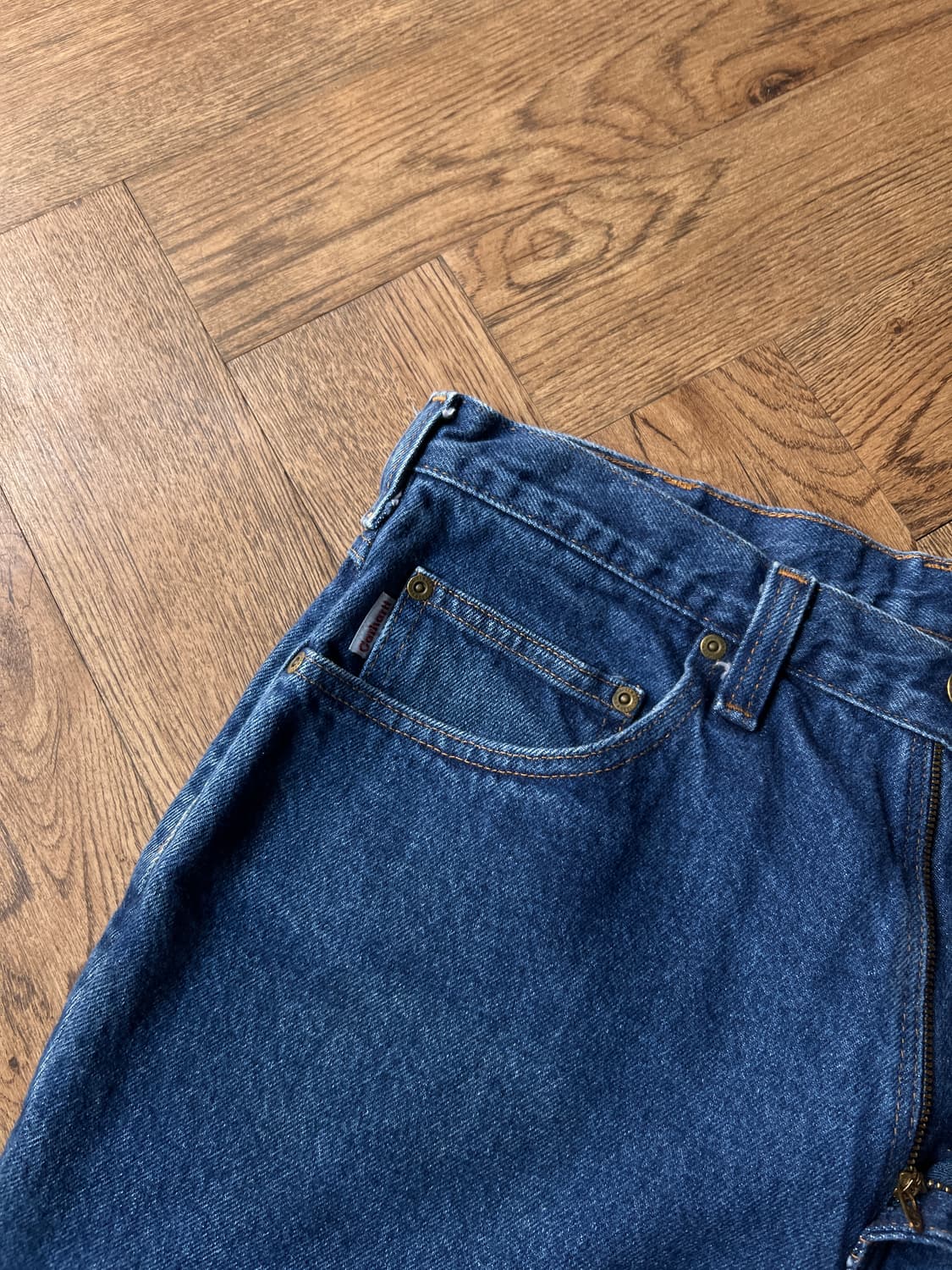 [32]칼하트 USA 빈티지 워싱 진청 워크 데님 팬츠 상품이미지4