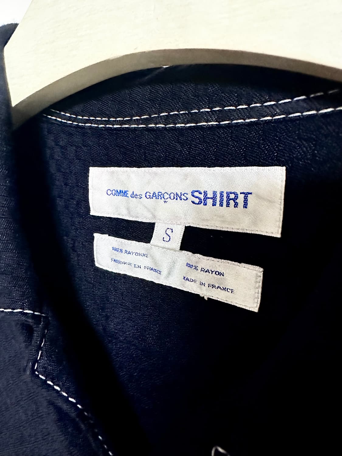 COMME des GARÇONS 스티치 오픈카라 셔츠 상품이미지5