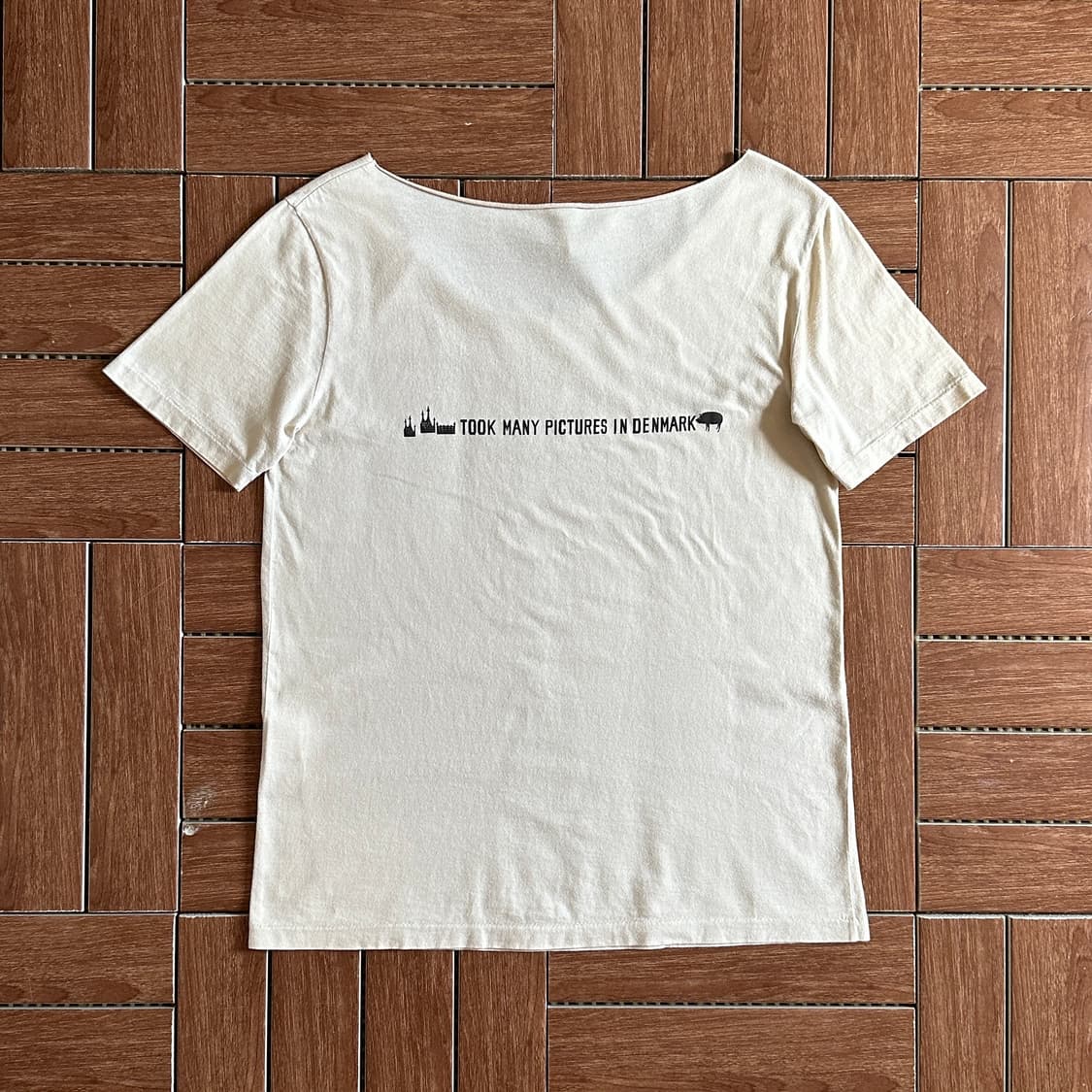 Sunao Kuwahara wide neck cotton 1/2 tee 상품이미지2