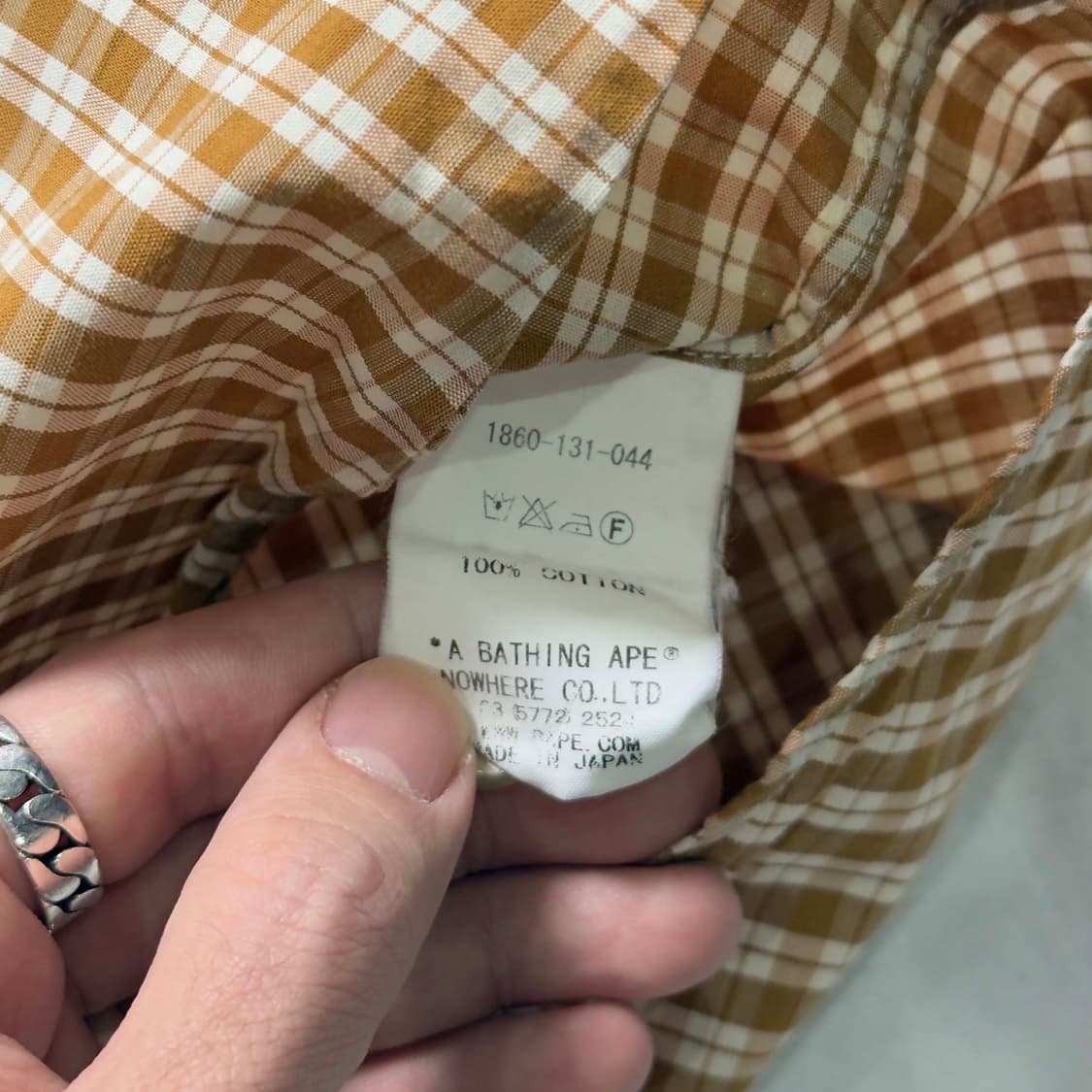 베이프 깅엄 체크 긴팔 셔츠 상품이미지5