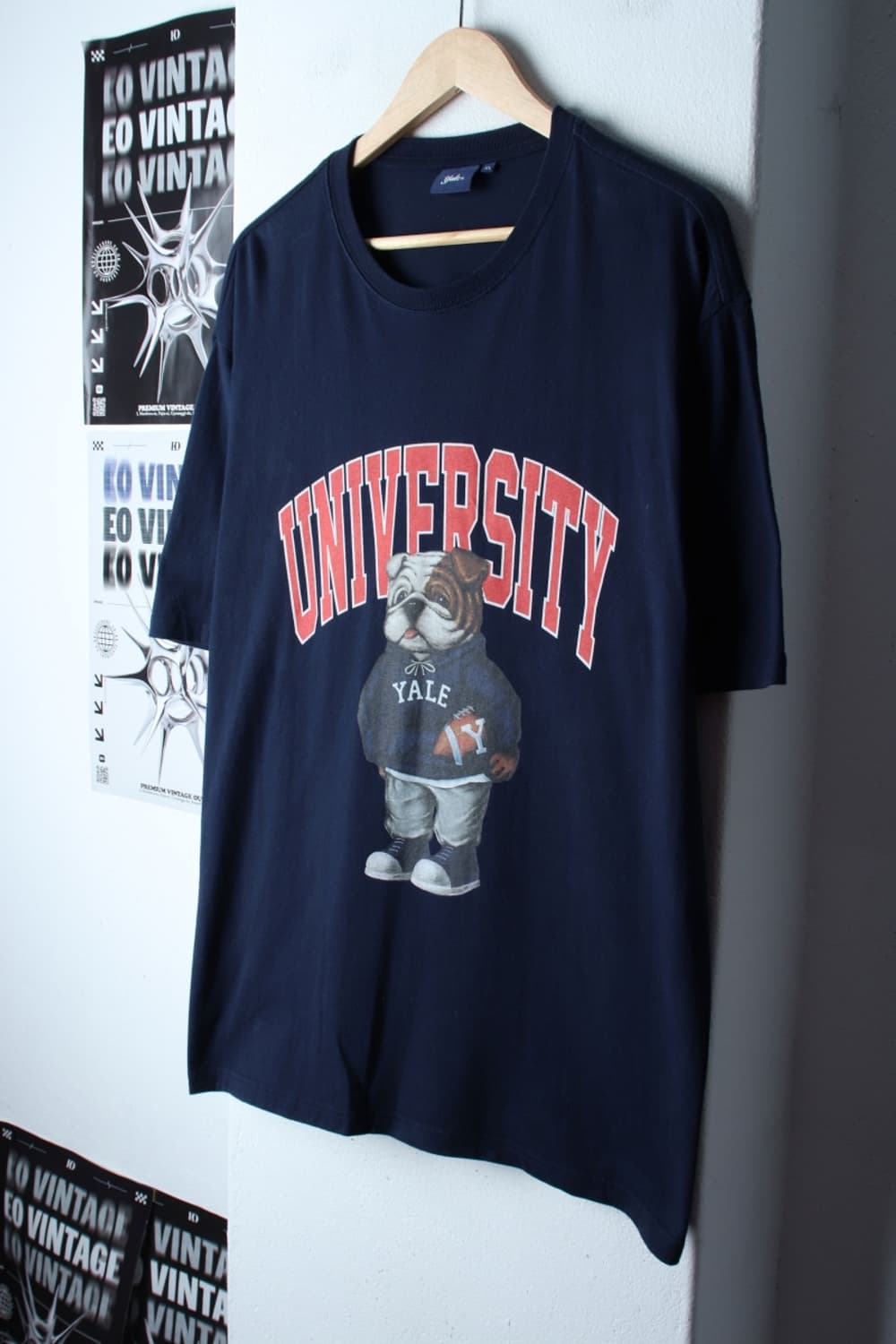(XL-2XL) 예일 반팔 티셔츠 빅사이즈 불독 네이비-H31415 상품이미지1