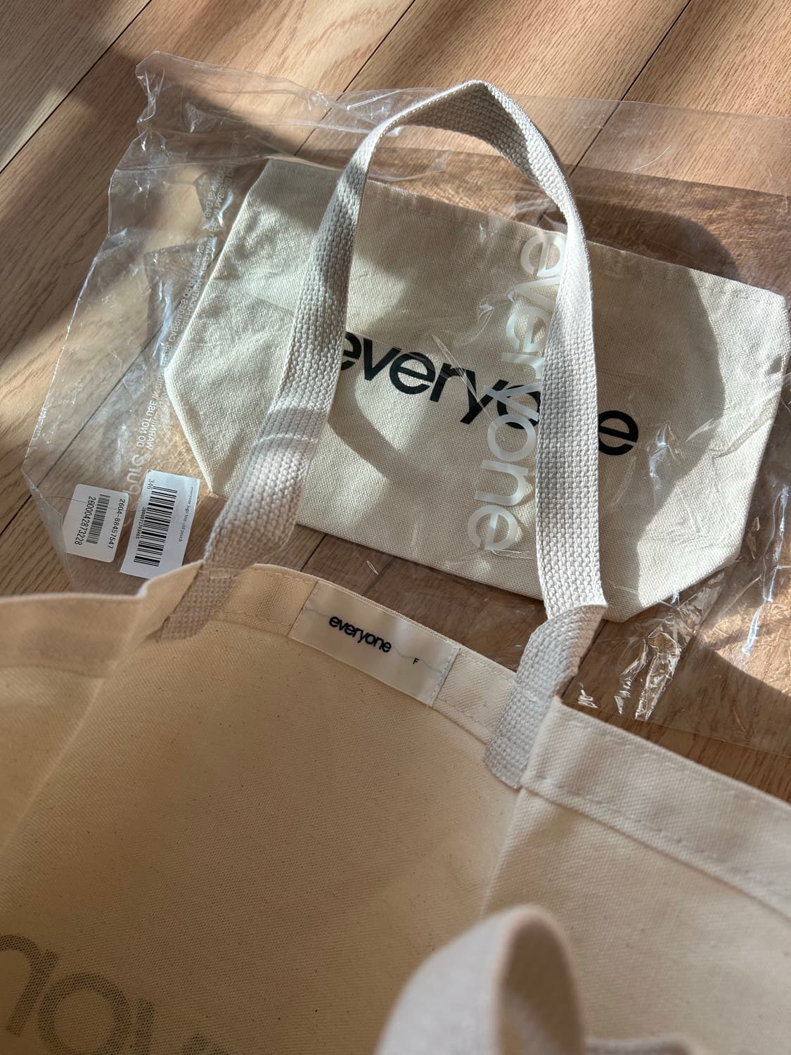 에브리원 도쿄 캔버스 토트백 파우치 세트 새상품 상품이미지5