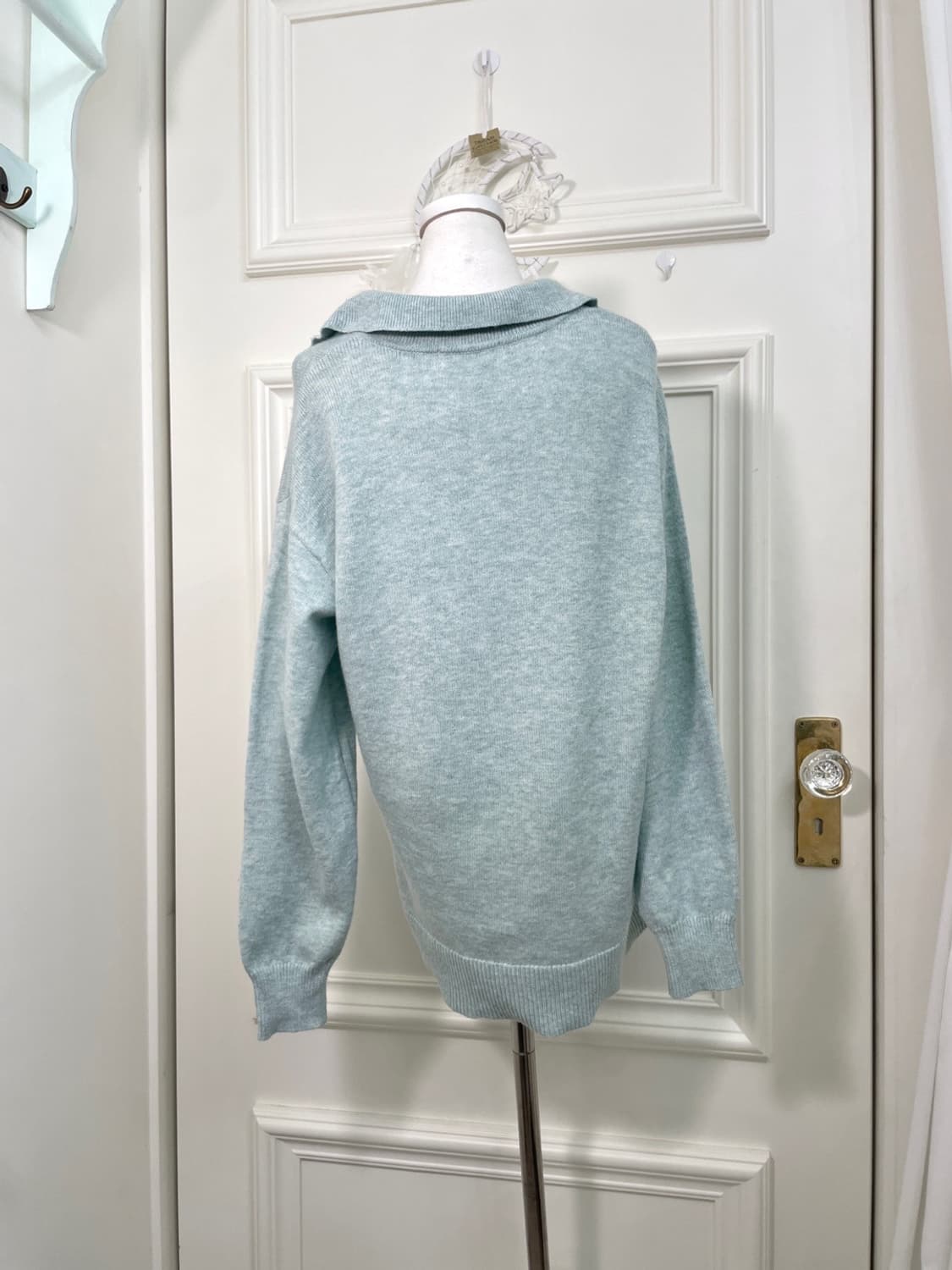 mint melange loose collar knit top 상품이미지2