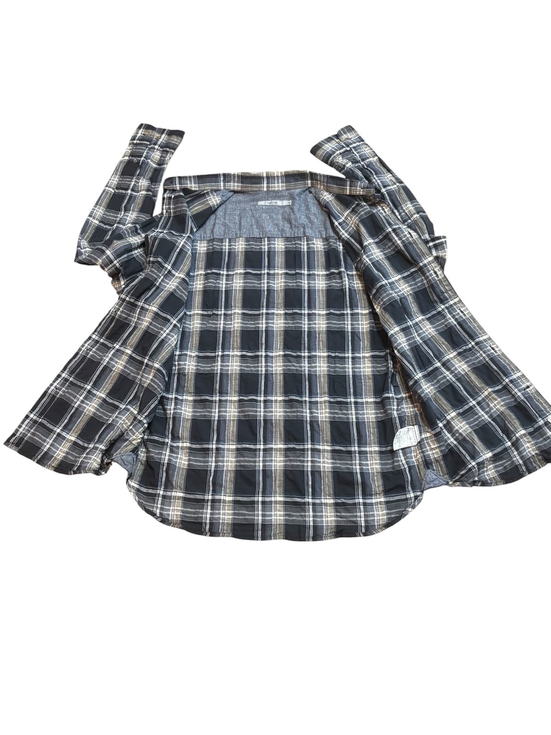 series 시리즈 면혼방 셔츠/네이비 체크 상품이미지3