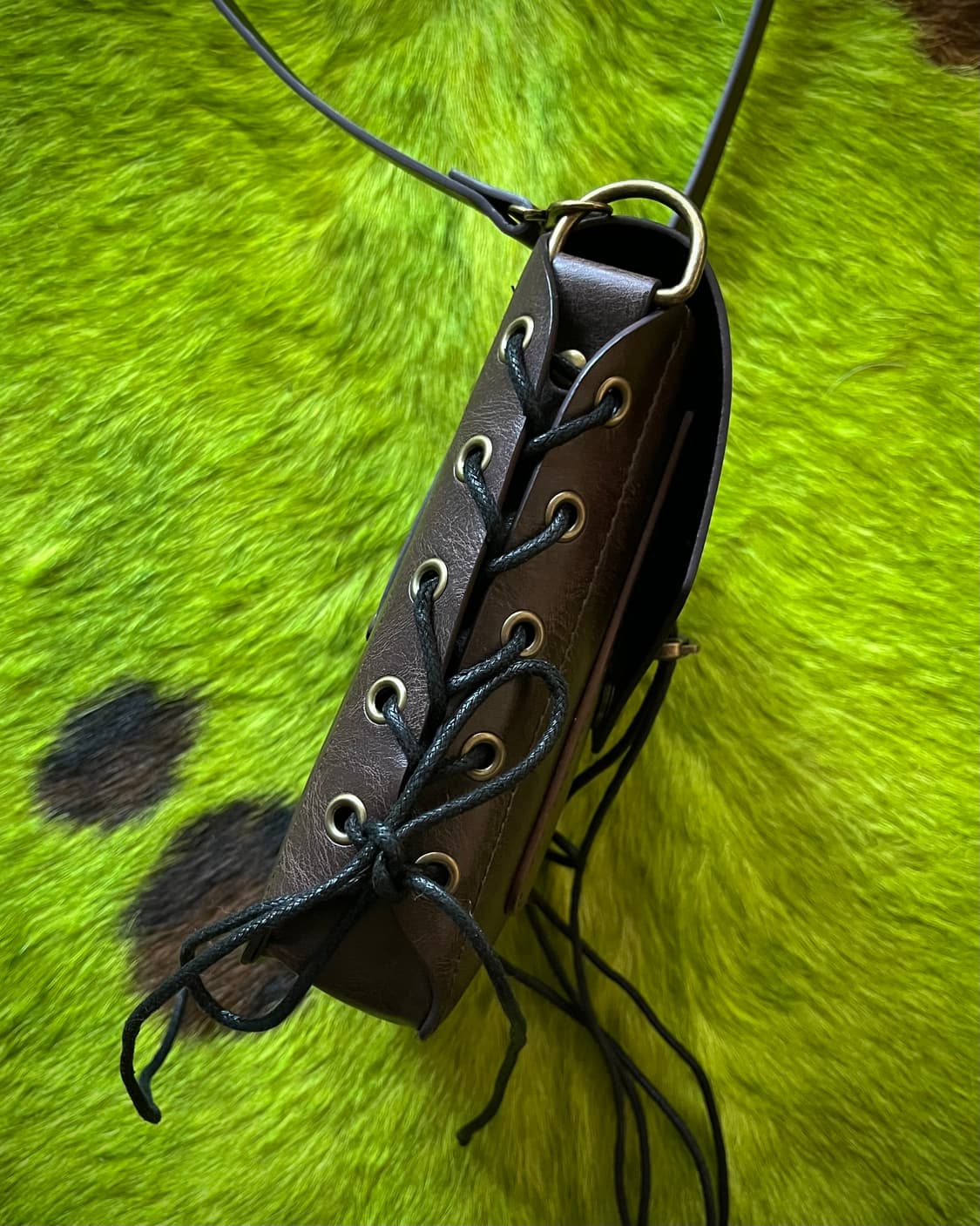 JPN Vintage Lace-up Motor Leather Bag 상품이미지5