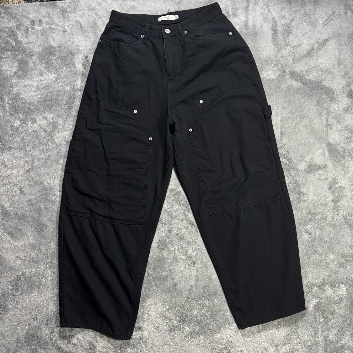 블랙 불꽃 자수 카펜더팬츠 상품이미지2