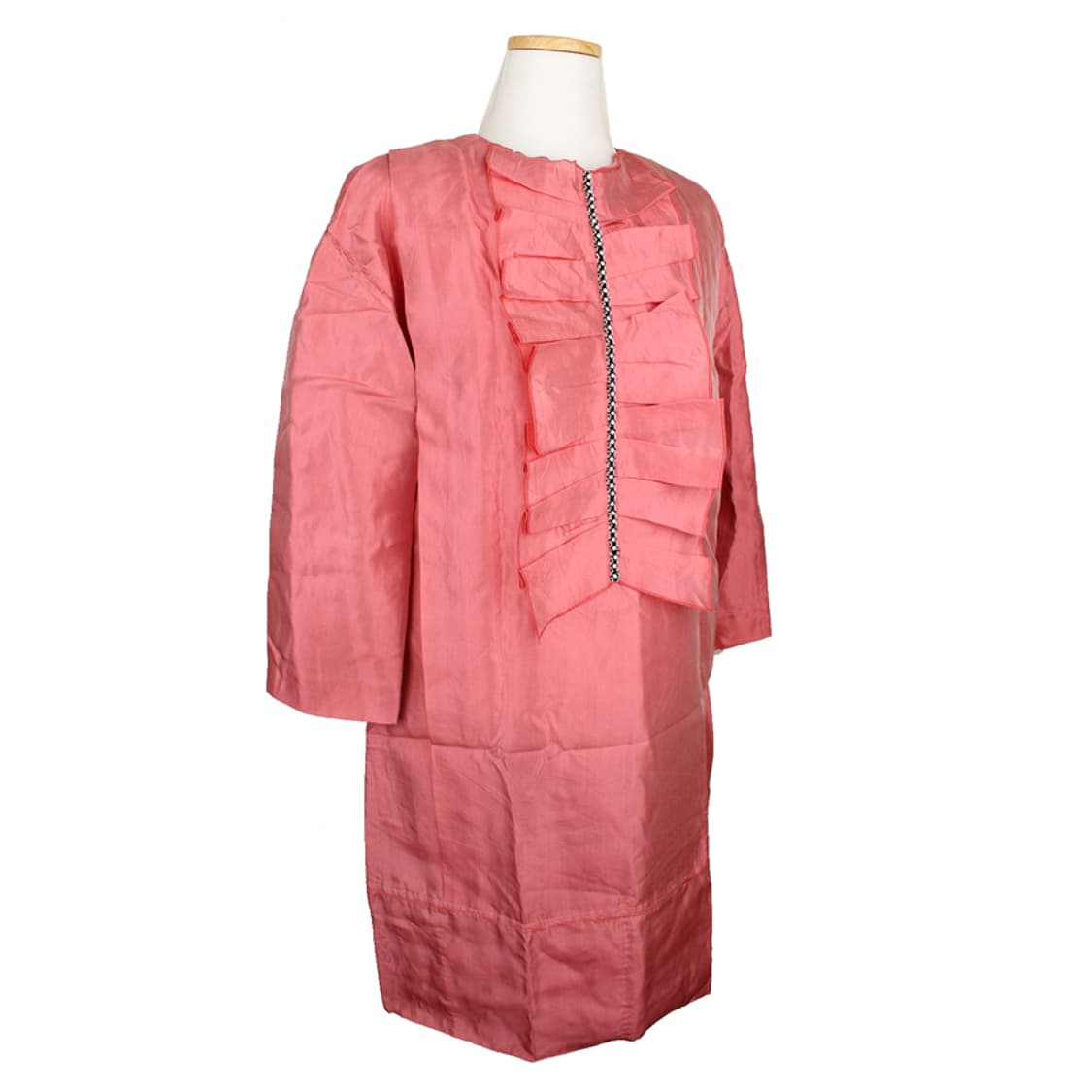 랑방 핑크 프릴 비즈 실크 원피스(38) 상품이미지2