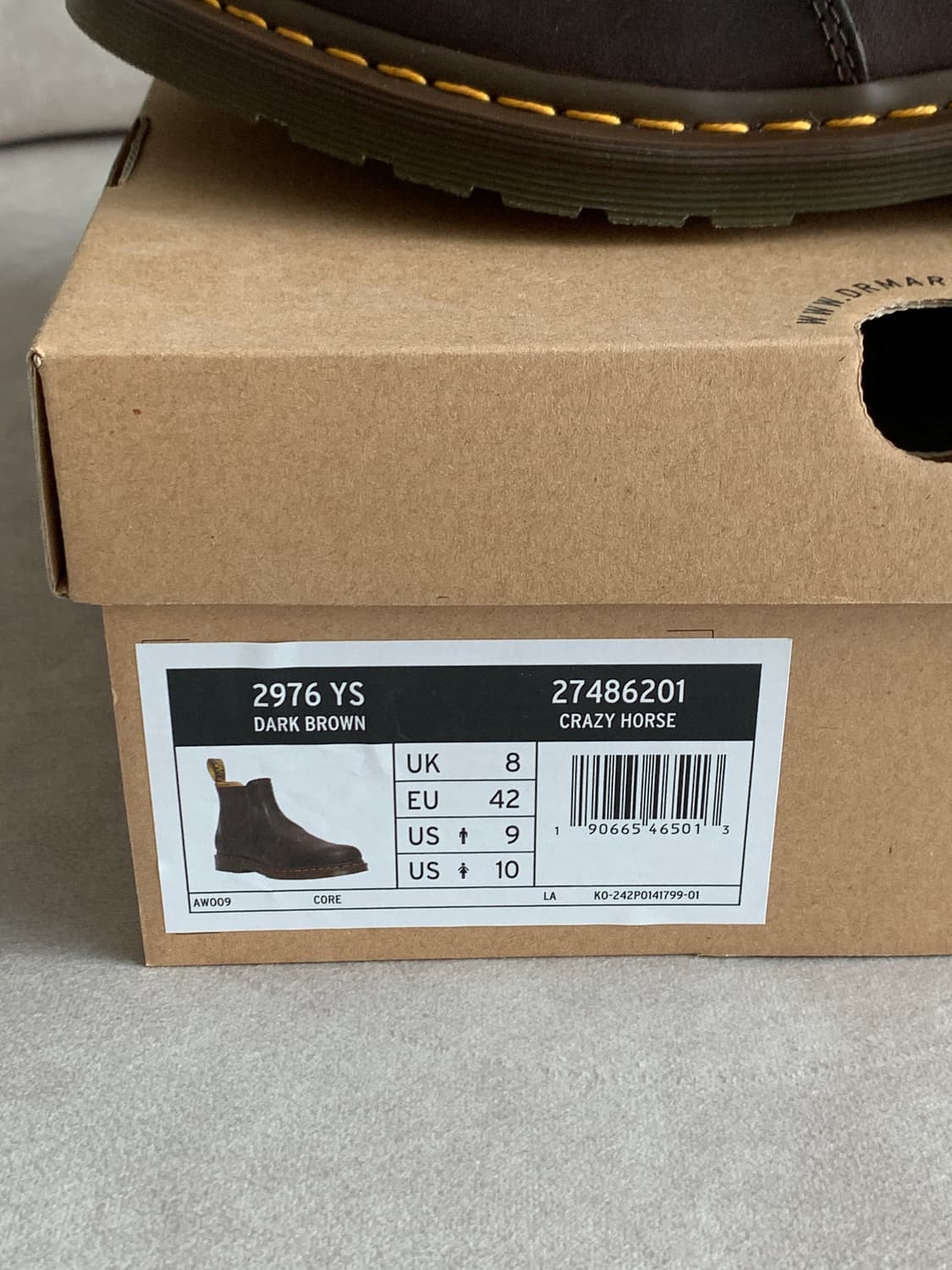 (새상품) 닥터마틴 2976 YS 다크브라운 us9 상품이미지8