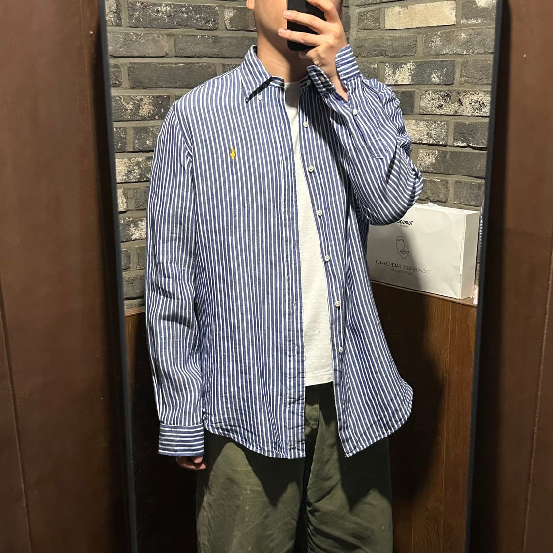 L) 폴로 랄프로렌 클래식핏 스트라이프 린넨 셔츠 상품이미지8