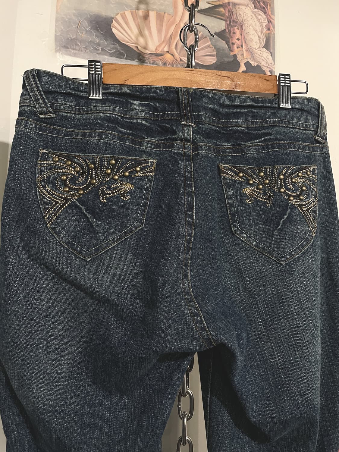 자수 스터드 포켓 데님 부츠컷 팬츠 상품이미지6