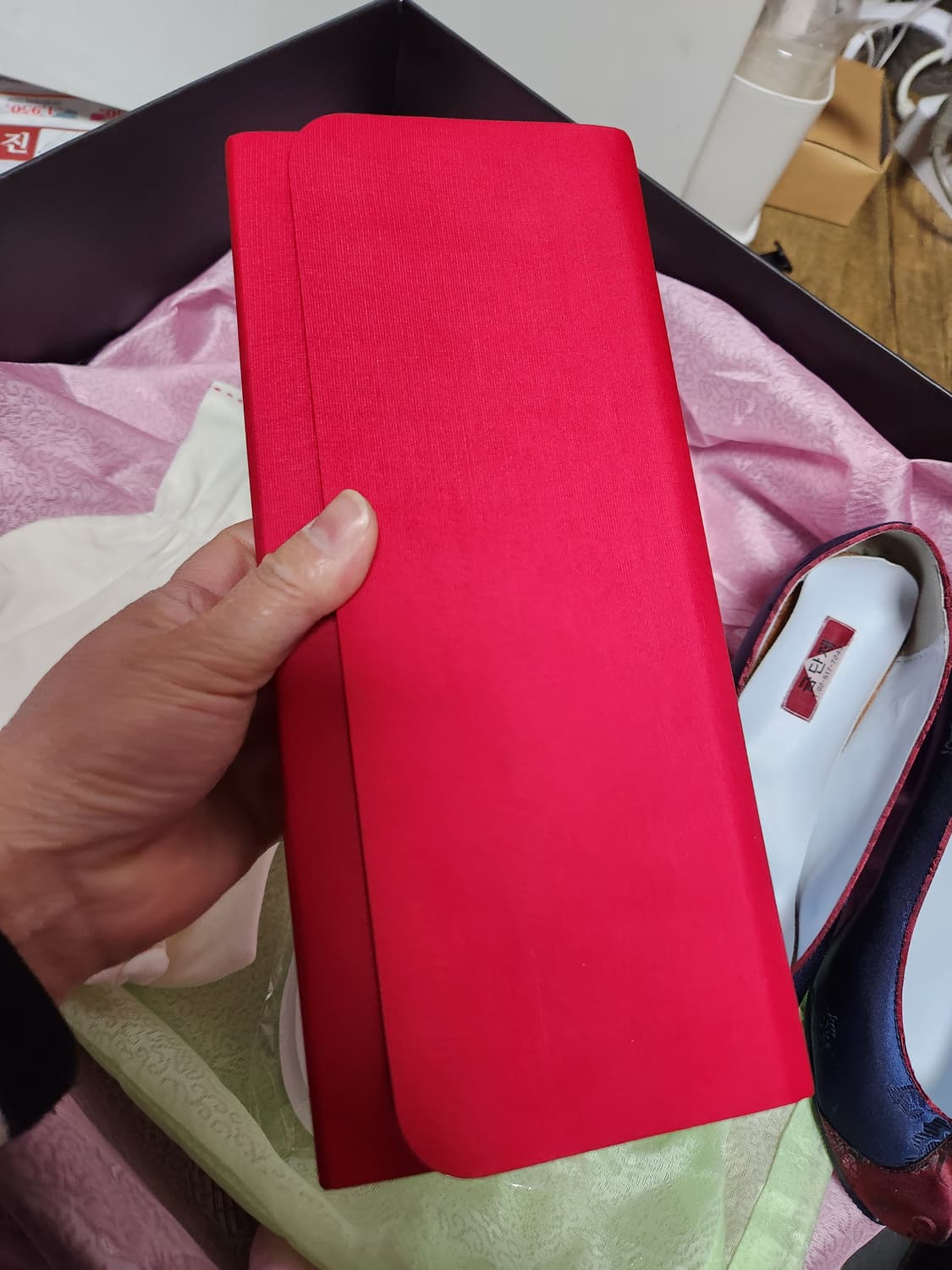 금단제 한복 풀세트 색동 저고리 붉은 치마 90~95 상품이미지10