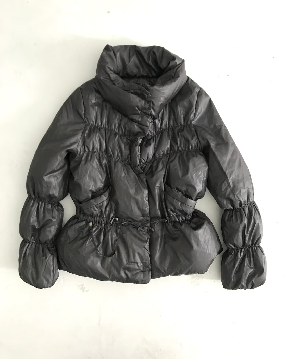 Dark brown string light padded jumper 상품이미지2