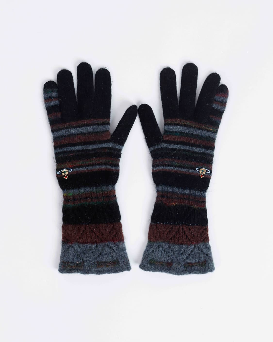[Vivienne Westwood] 울 니트 장갑(Black&Brown) 상품이미지3
