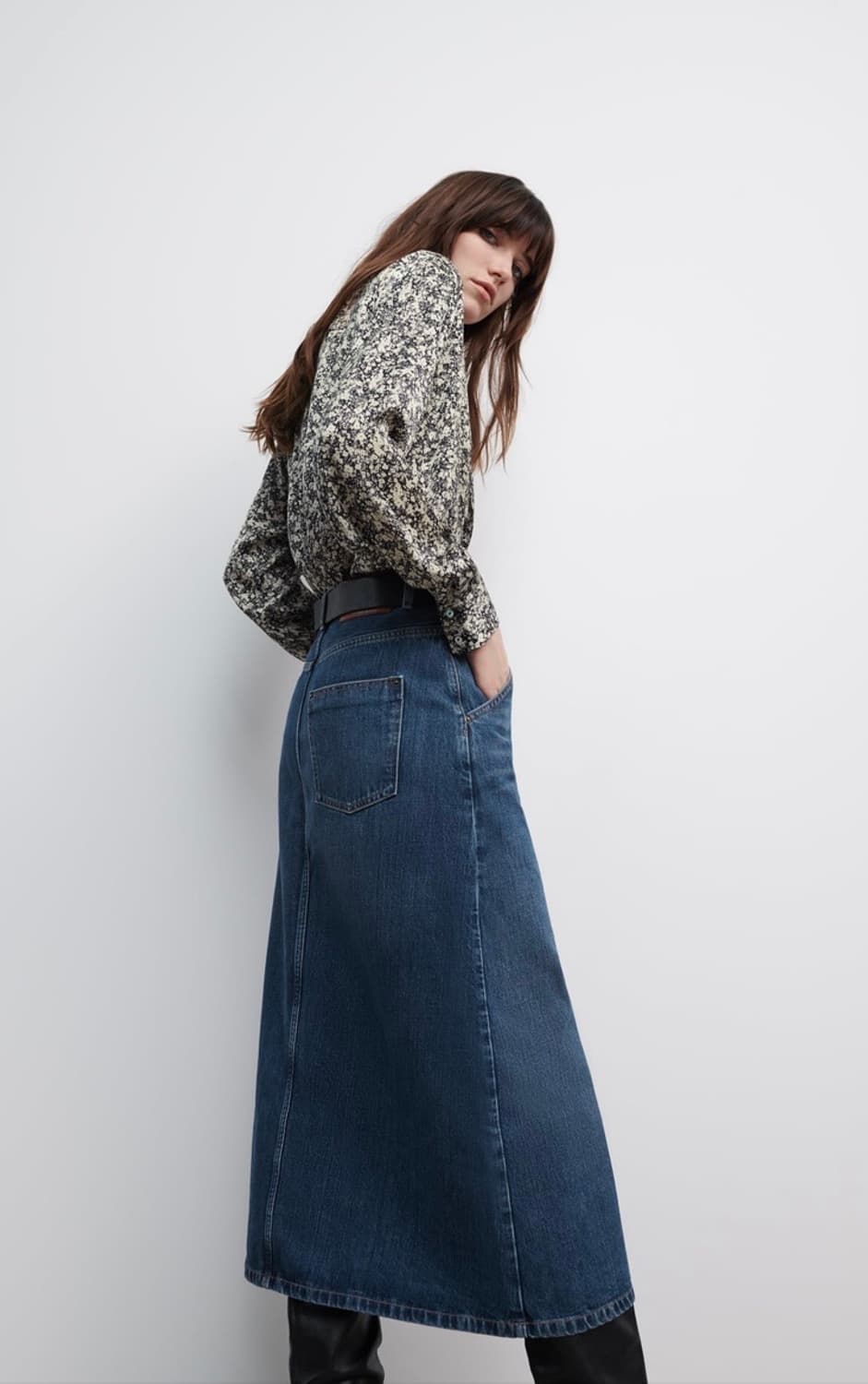 Zara 자라 Denim Premium 70s 미디스커트 (S사이즈) 상품이미지7
