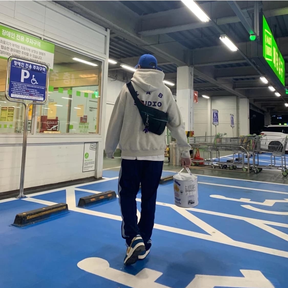 아이앱스튜디오 그레이 네이비 후드 XL 상품이미지4