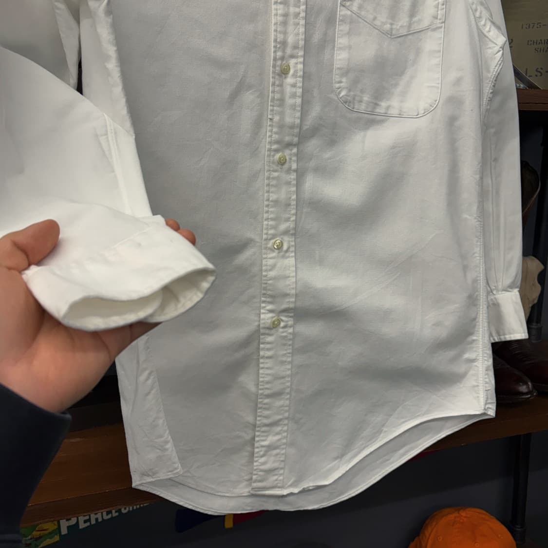 80s 브룩스브라더스 수피마 코튼 오리지널 옥스포드 셔츠 N441 상품이미지4