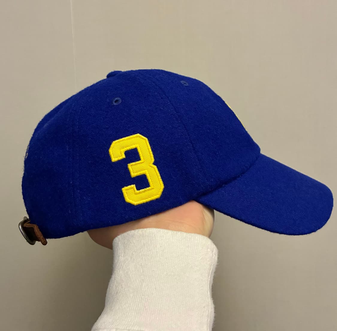 (F)POLO 폴로랄프로렌 울 빅포니 베이스볼 볼캡 모자 블루 상품이미지4