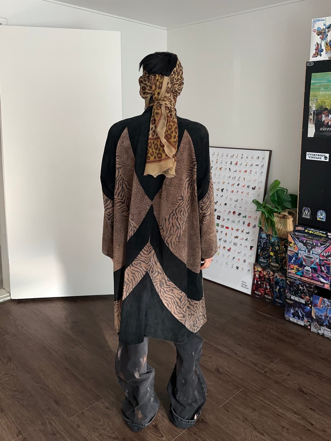 Pielita by Moonbat 레오파드 믹스 피그레더 코트 상품이미지6