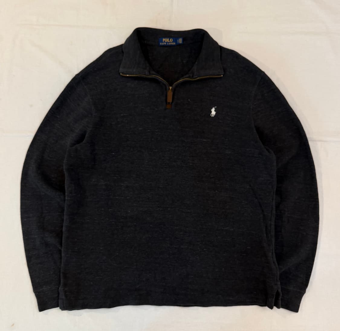 폴로 랄프로렌 반집업 코튼 니트 차콜 그레이 상품이미지1