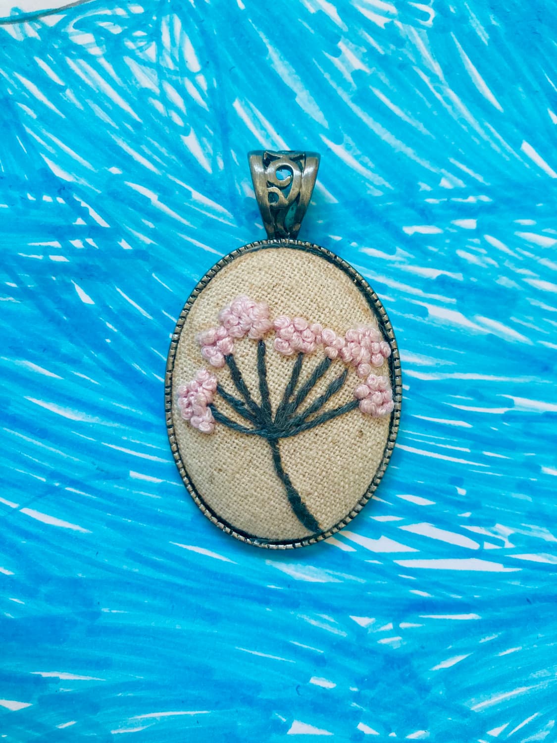 핸드메이드 자수 펜던트 wild flower 상품이미지1
