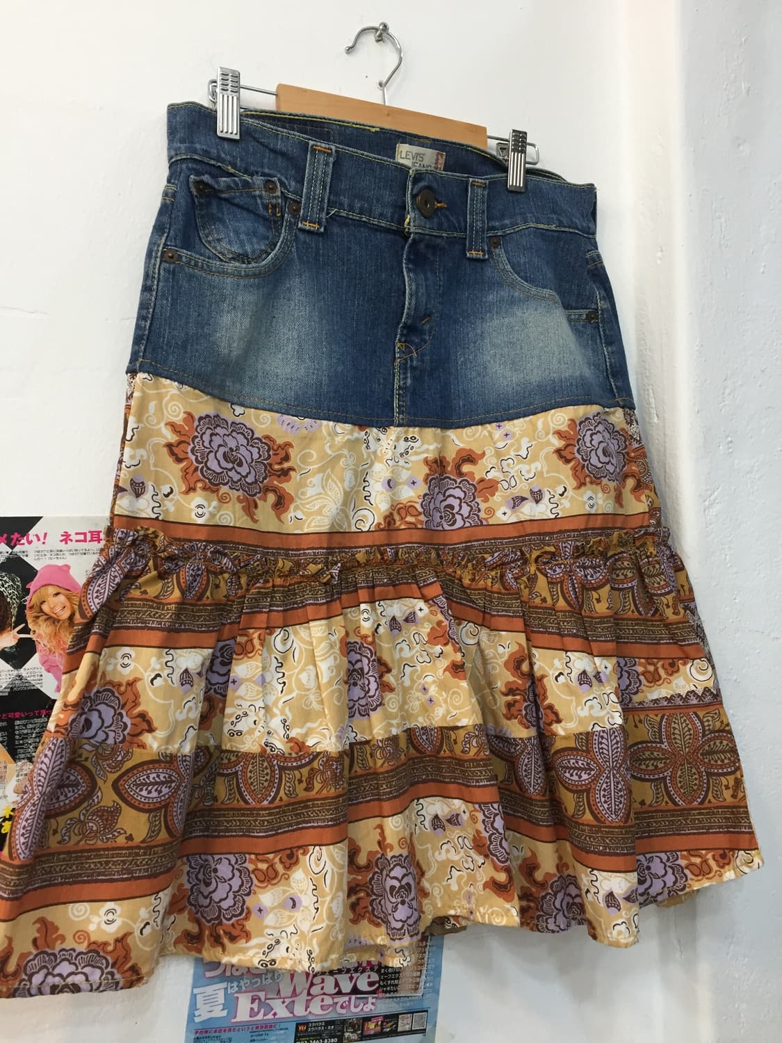 빈티지 데님 페이즐리 플레어 스커트 상품이미지2