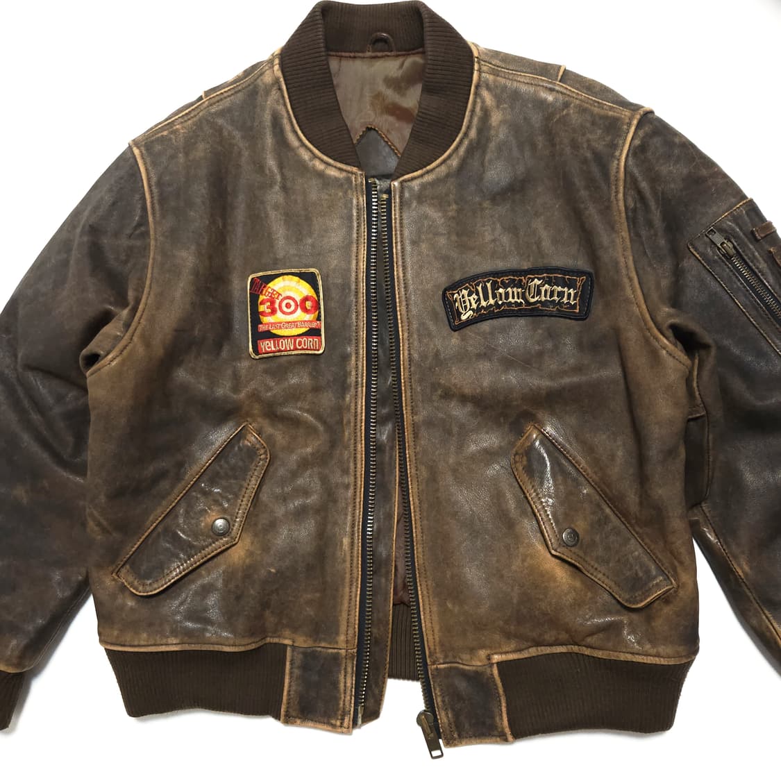 옐로우콘 90s 빈티지 라이딩 카우 레더 가죽 자켓 상품이미지5