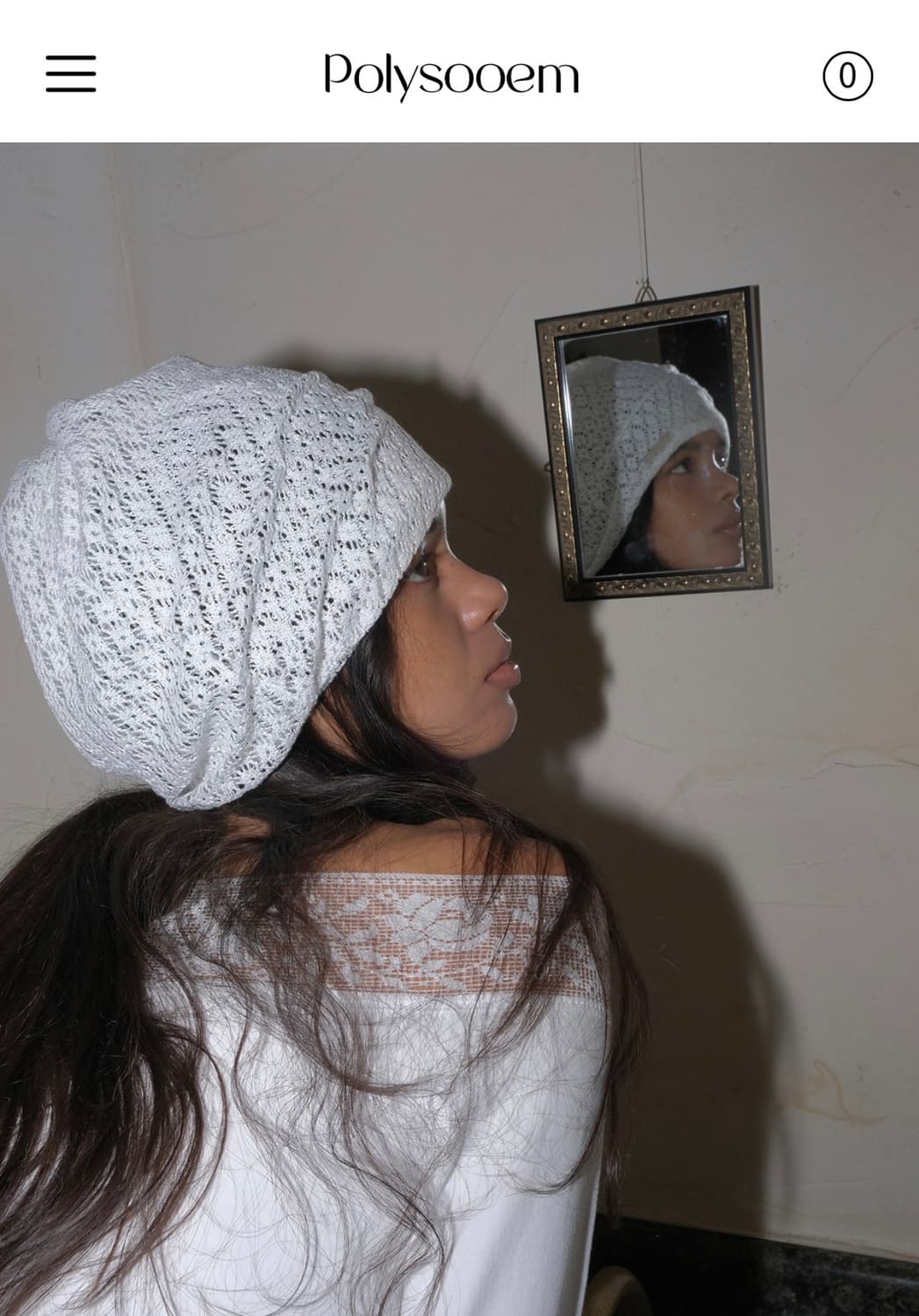 폴리수엠 LACE SCRUNCHED BEANIE, WHITE 상품이미지2