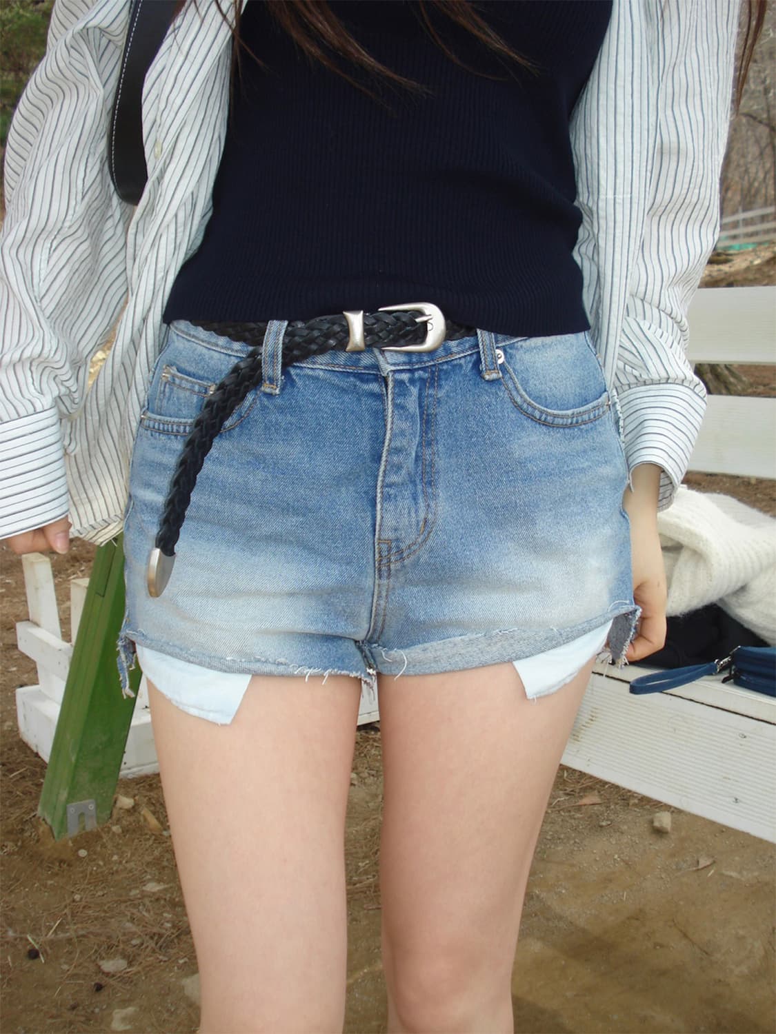 새상품) 아워캐비넷 cutting half pants M사이즈 상품이미지1