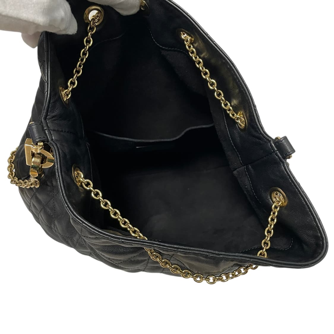 디올 블랙 서플 까나쥬 암미(아미) 라지 숄더백H00287 상품이미지5