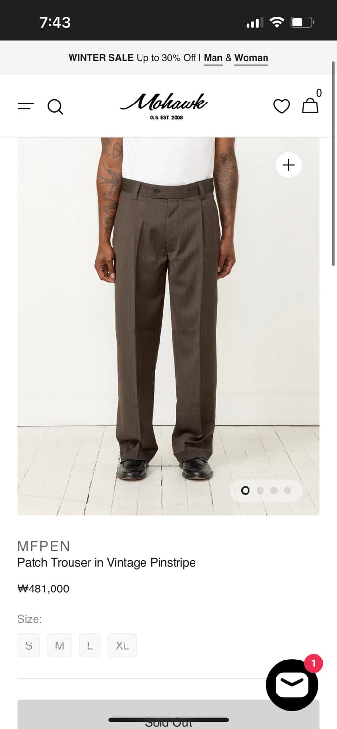 mfpen patch trouser Ssize 상품이미지1