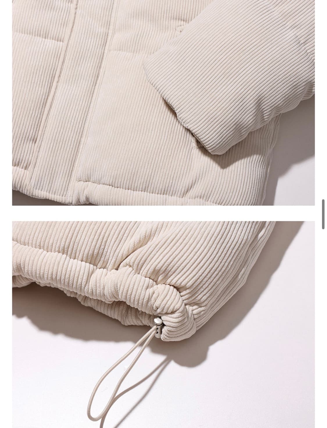 후아유 코듀로이 숏푸퍼(아이보리) 상품이미지4