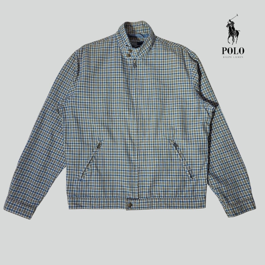 [M]폴로 랄프로렌 블루 체크 헤링턴 자켓 상품이미지1
