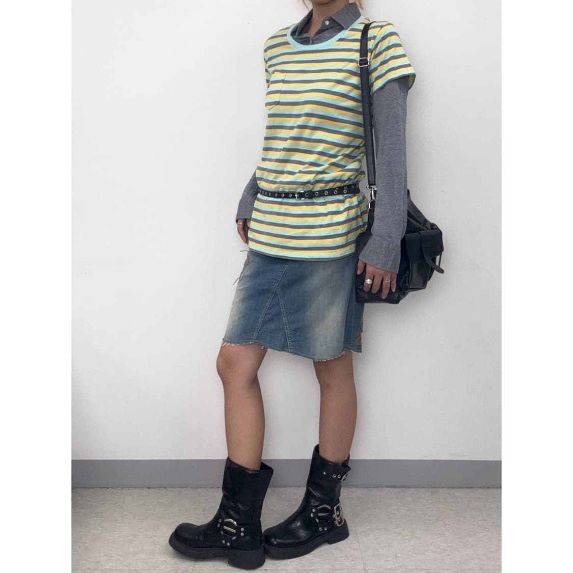 빈티지 키스해링 스트라이프 반팔 상품이미지3