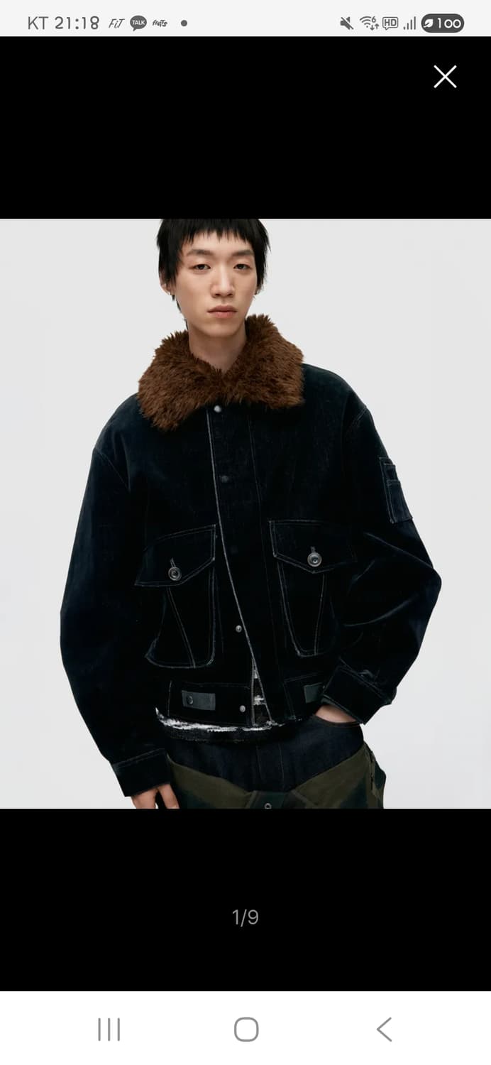 [교환]앤더슨벨 퍼 봄버자켓 블랙 <-> 벨벳봄버자켓 상품이미지2