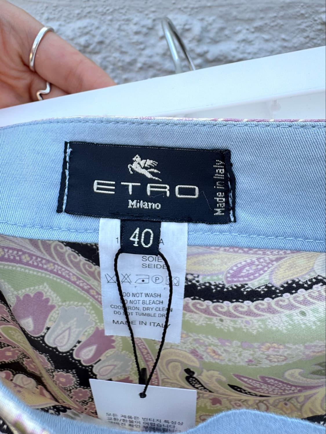 ETRO 에트로 페이즐리 100% 실크 미디 스커트 상품이미지2