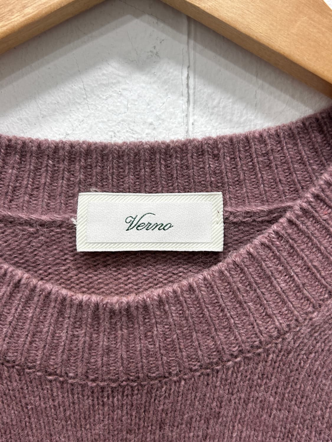 베르노 Verno 폭스 울 라운드 니트 남성 L 상품이미지4