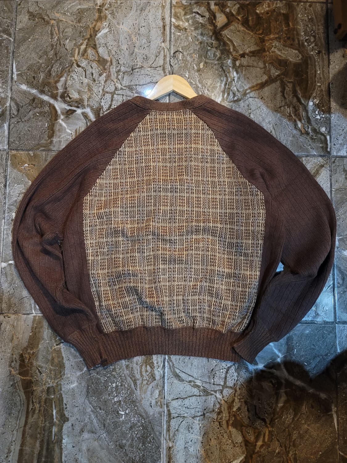 더블알엘 브라운 체크 니트집업 가디건 상품이미지4