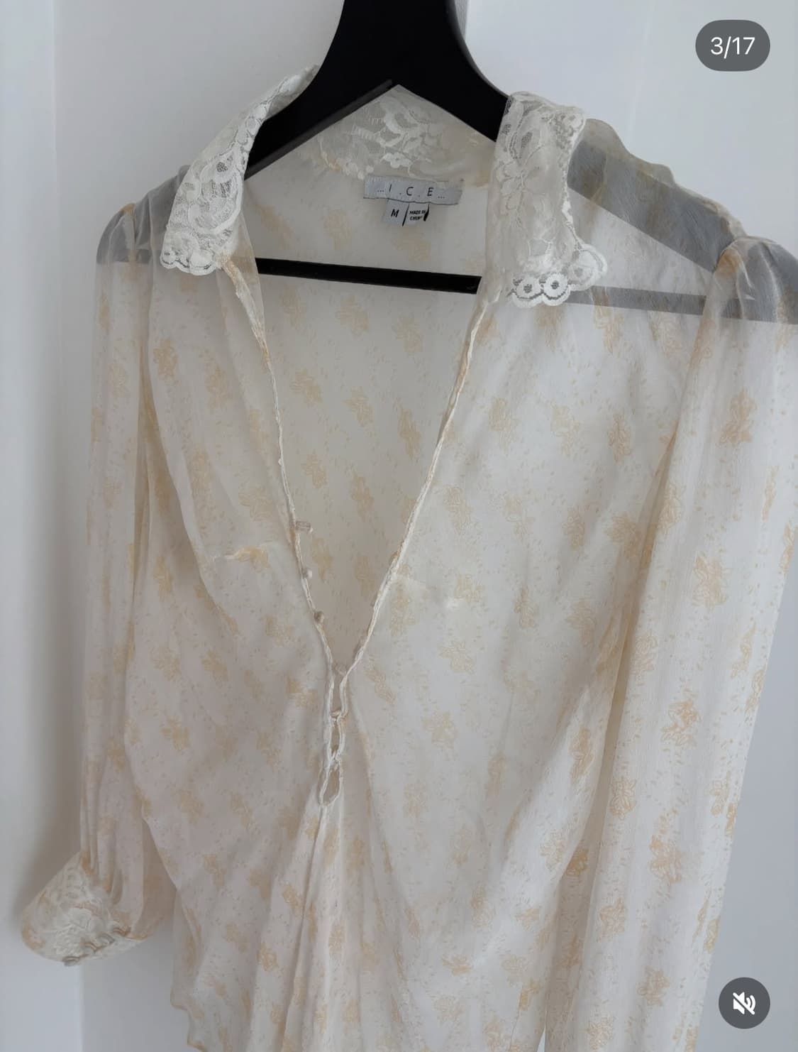 Oree 오르에 빈티지 쉬어 플라워 레이스 블라우스 vintage 상품이미지1