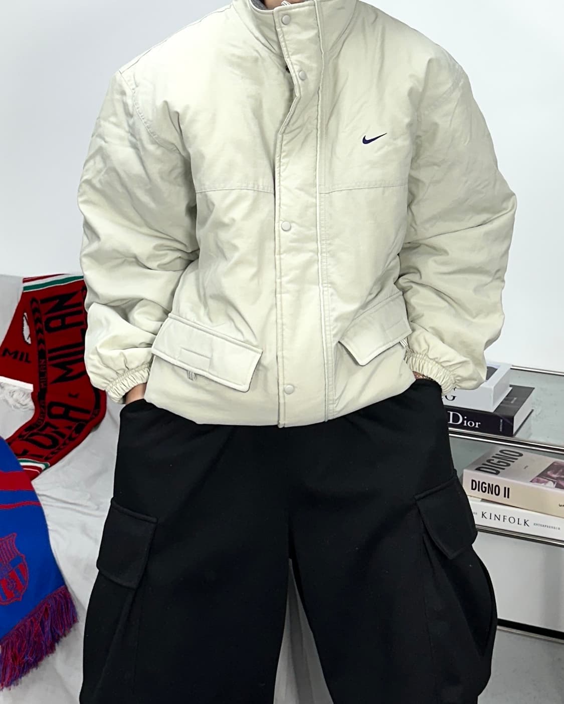 나이키 90s 올드스쿨 베이지 점퍼 XL 상품이미지1