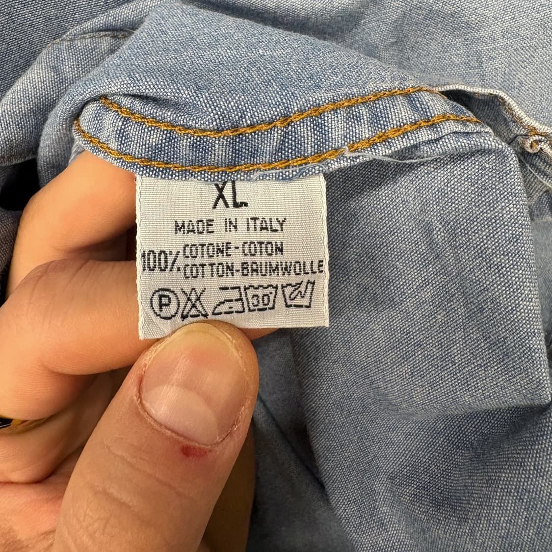 90s 할리데이비슨 웨스턴 요크 포켓 데님셔츠 로고 스탭버튼 N718 상품이미지8