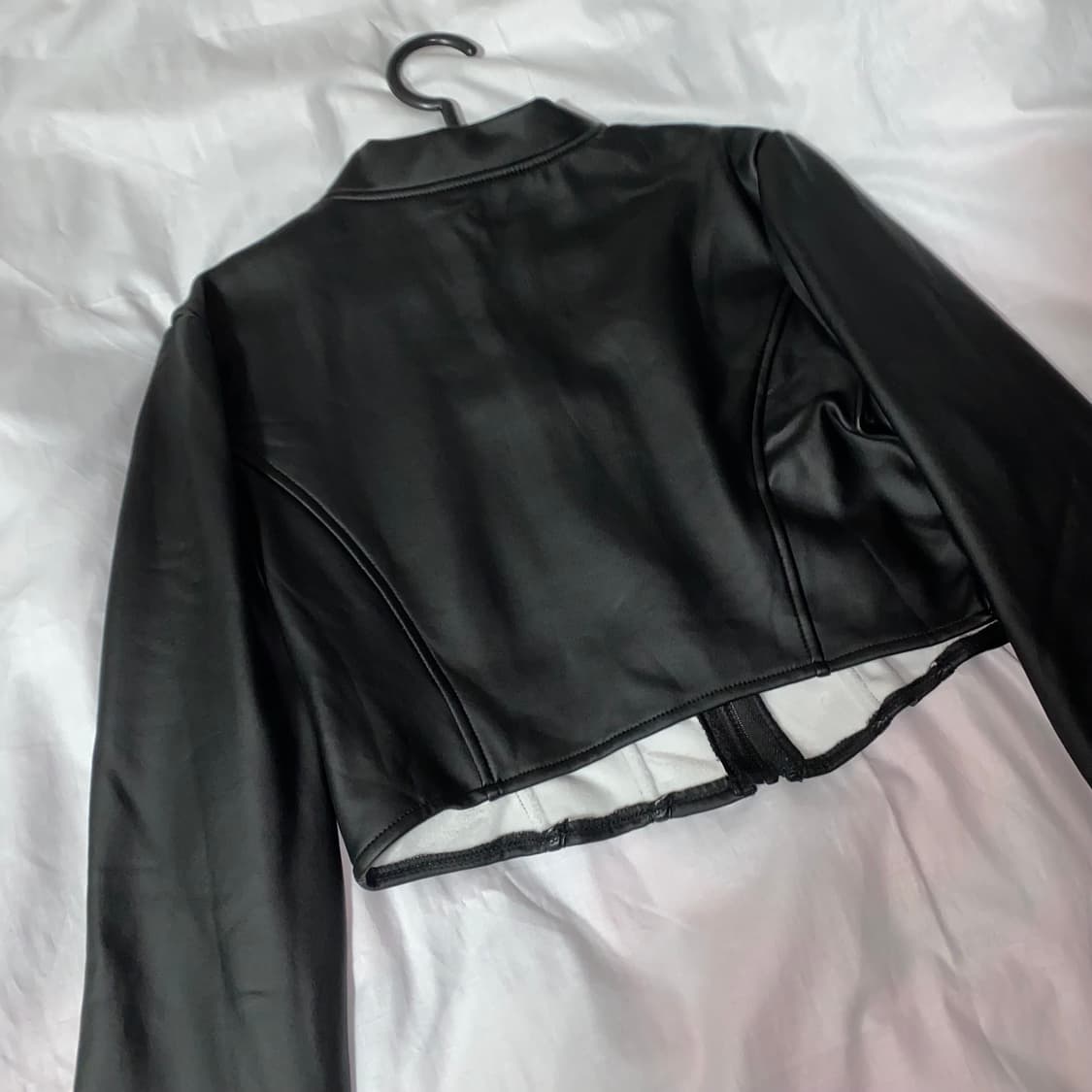 크롭 가죽자켓 상품이미지3