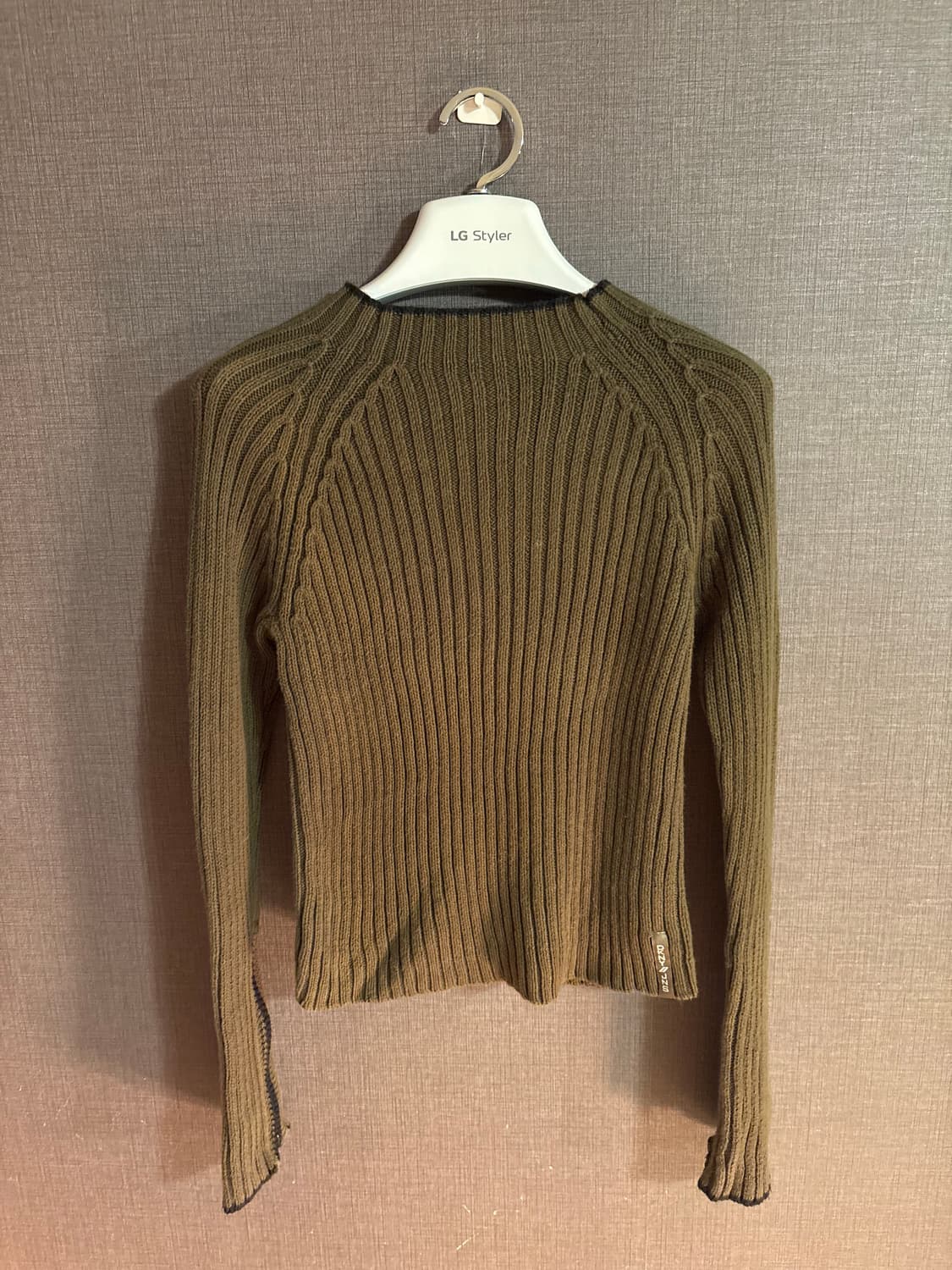 DKNY 카키 골지 니트 상품이미지4