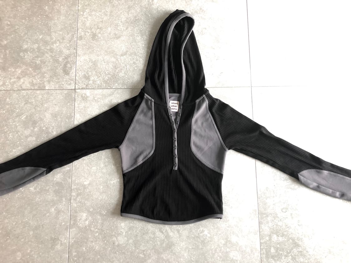 *Rare* 스마트어반유즈풀 스냅 후드 (Black) 상품이미지2