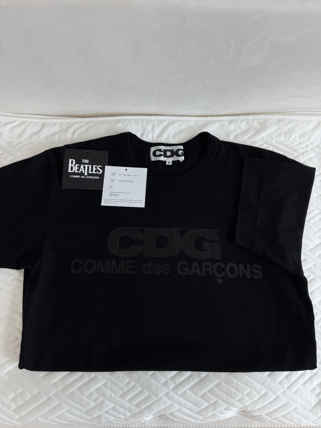 CDG 꼼데가르송 모노크롬 티셔츠 블랙 S 상품이미지4